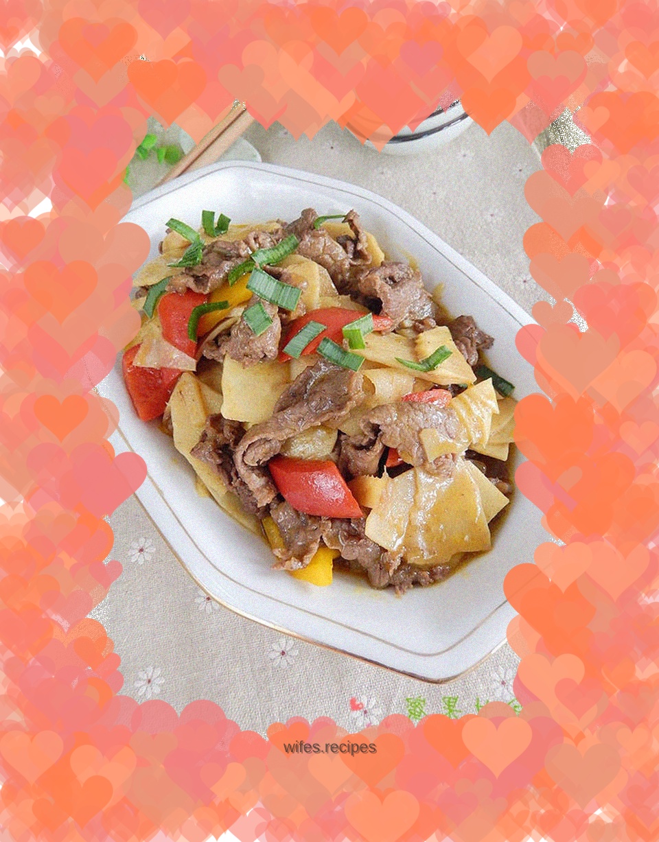 Stir-fried beef with winter bamboo shoots