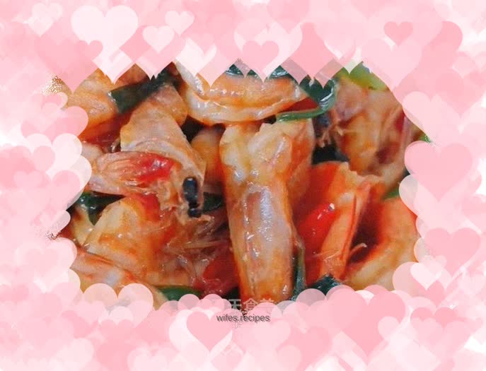 Braised prawns with green onions