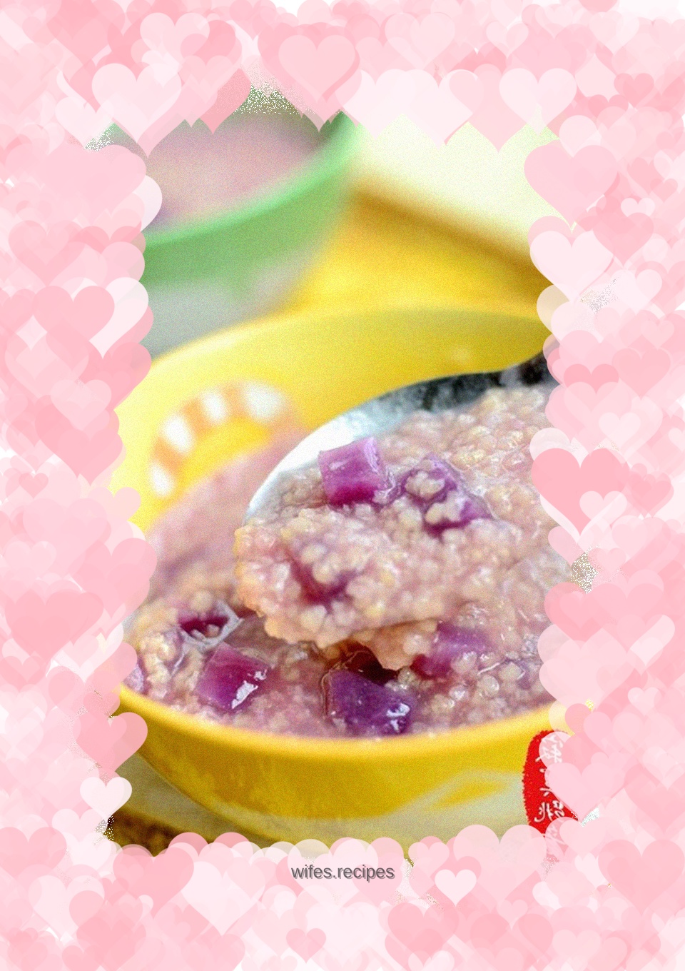 Purple sweet potato and millet porridge