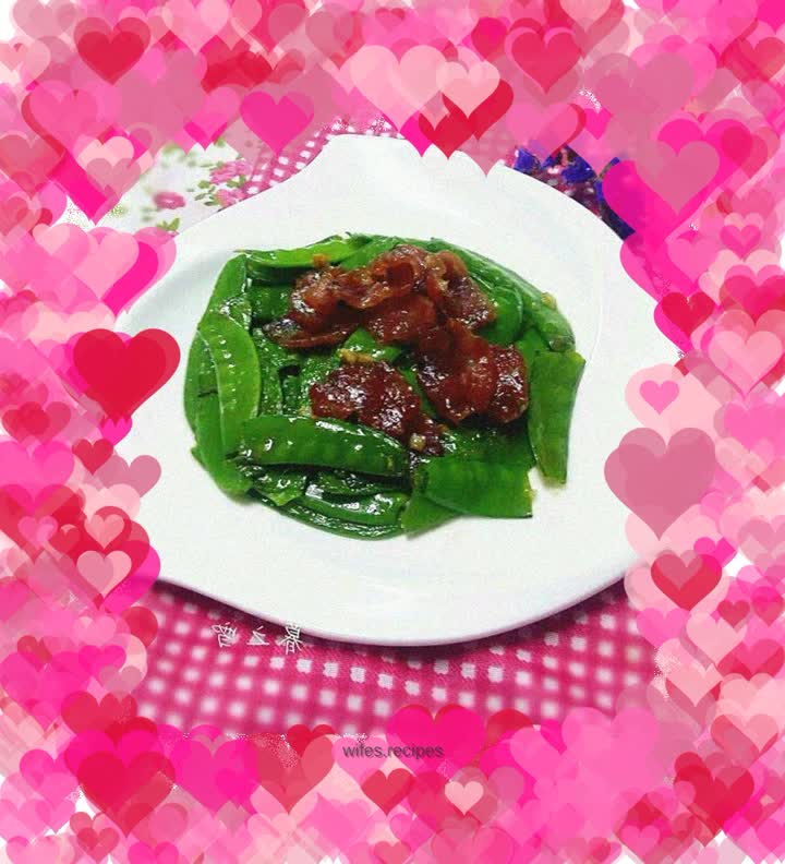 Sautéed Snow Peas with Sausage