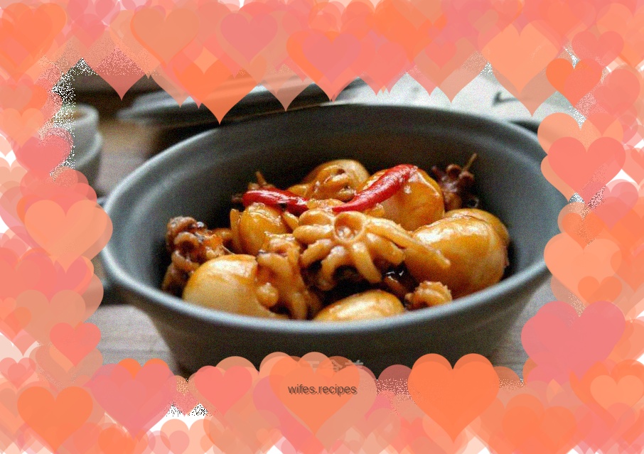 Braised cuttlefish in soy sauce