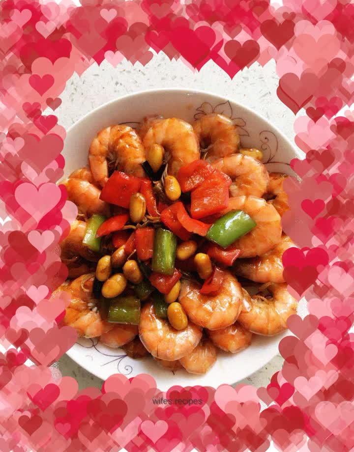 Stir-fried prawns