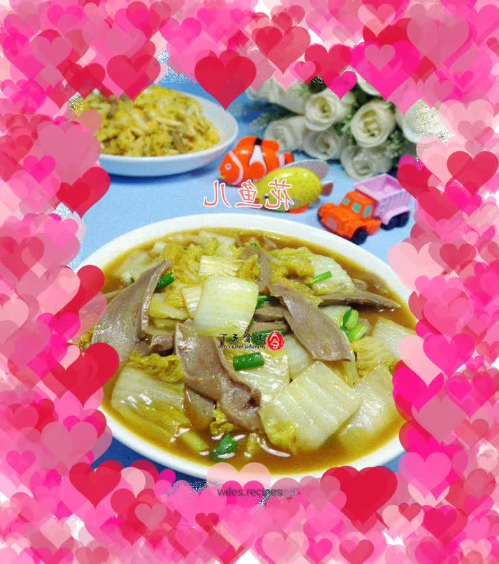 Stir-fried Baby Cabbage with Curry Pork Tongue