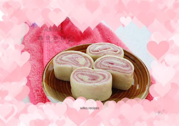 Purple sweet potato two-color steamed buns