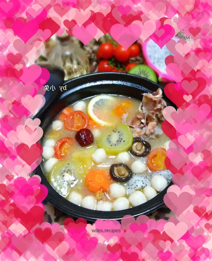 Fruity big bone fish ball pot - make small white big bone soup