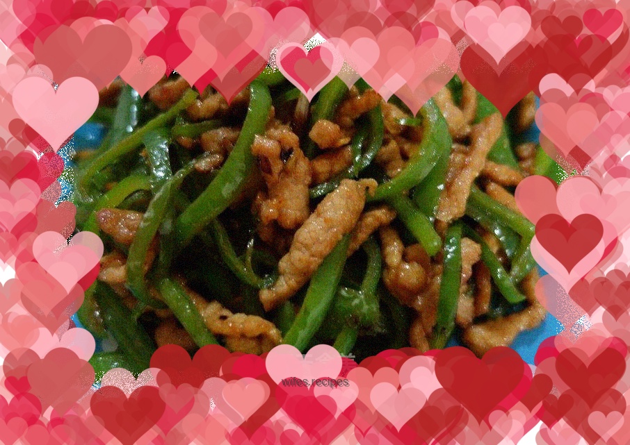 Shredded pork with green pepper