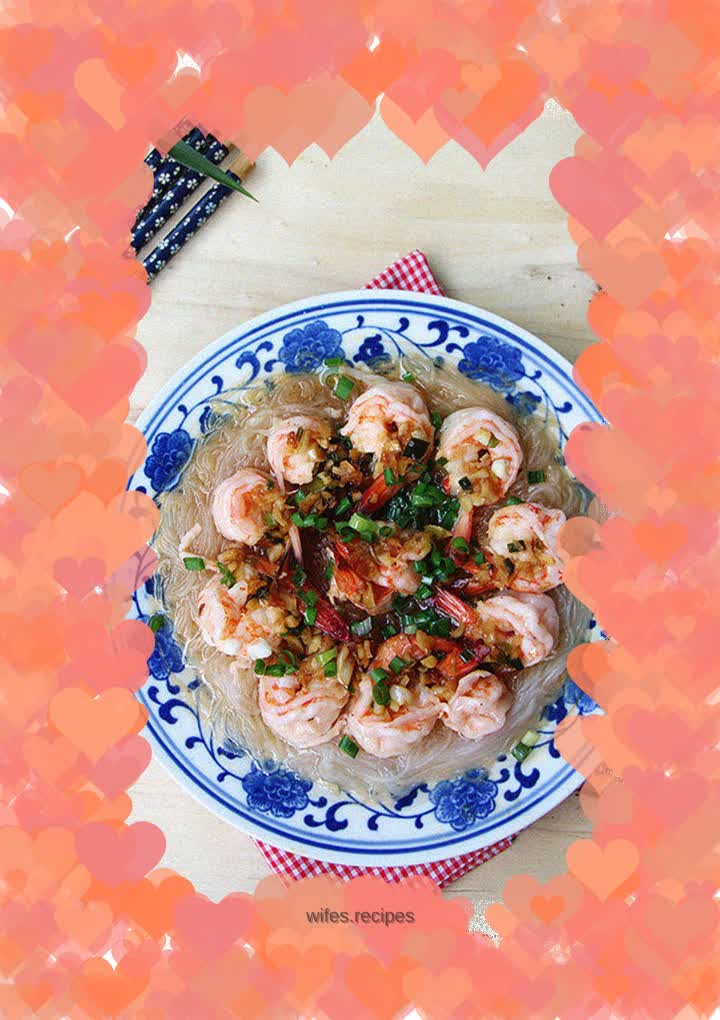 Steamed shrimp with vermicelli