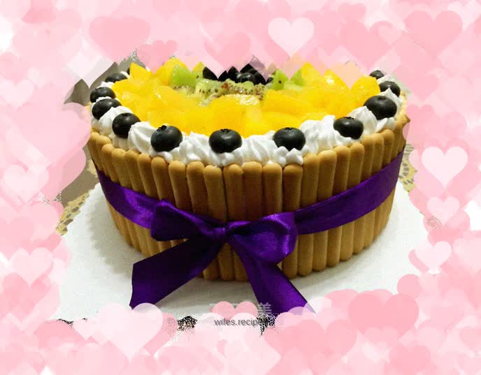 Yellow peach fruit cake