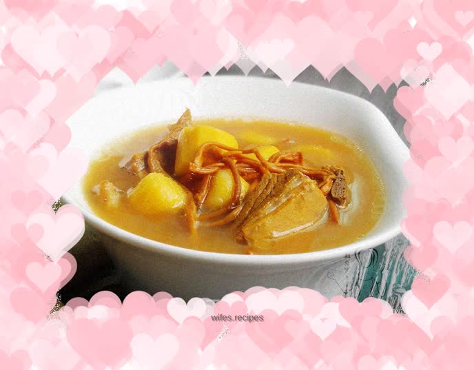 Cordyceps flower, yam and mutton soup