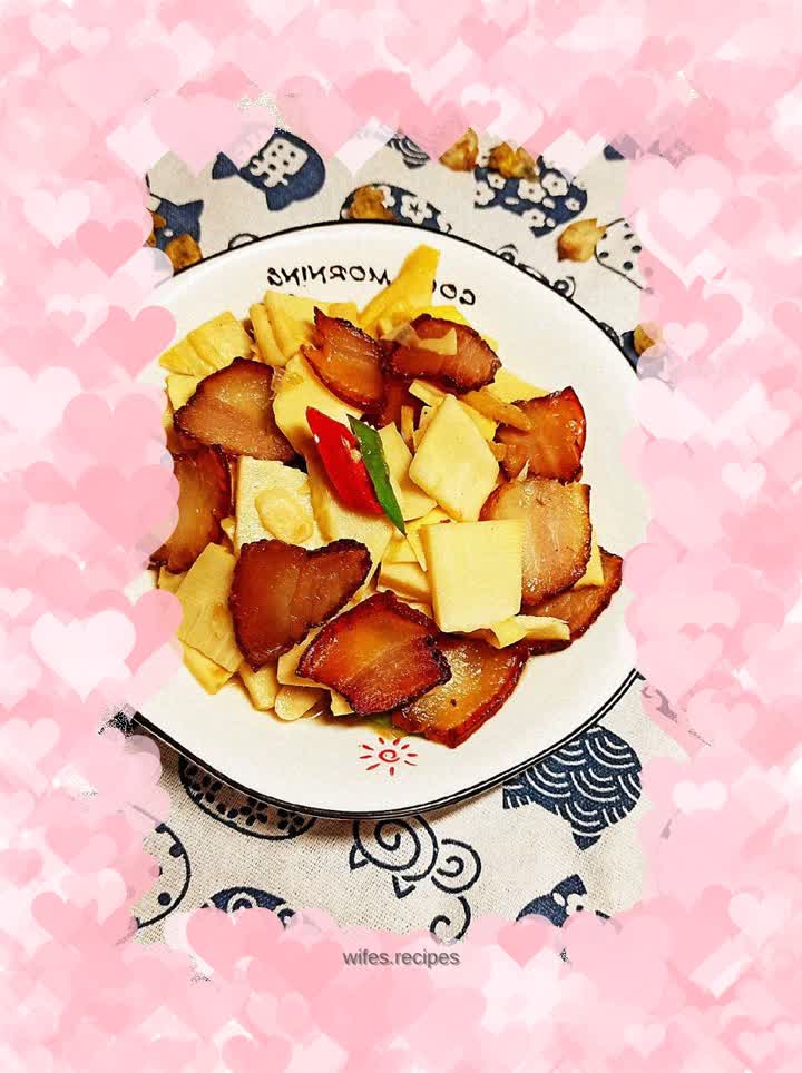 Braised winter bamboo shoots with bacon