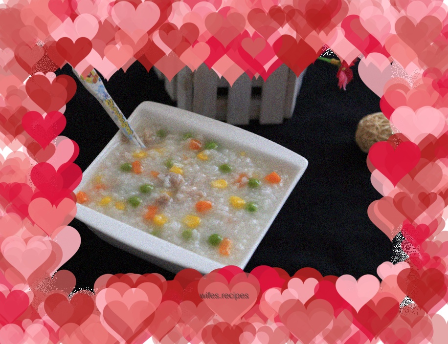 Mixed vegetable and meat porridge