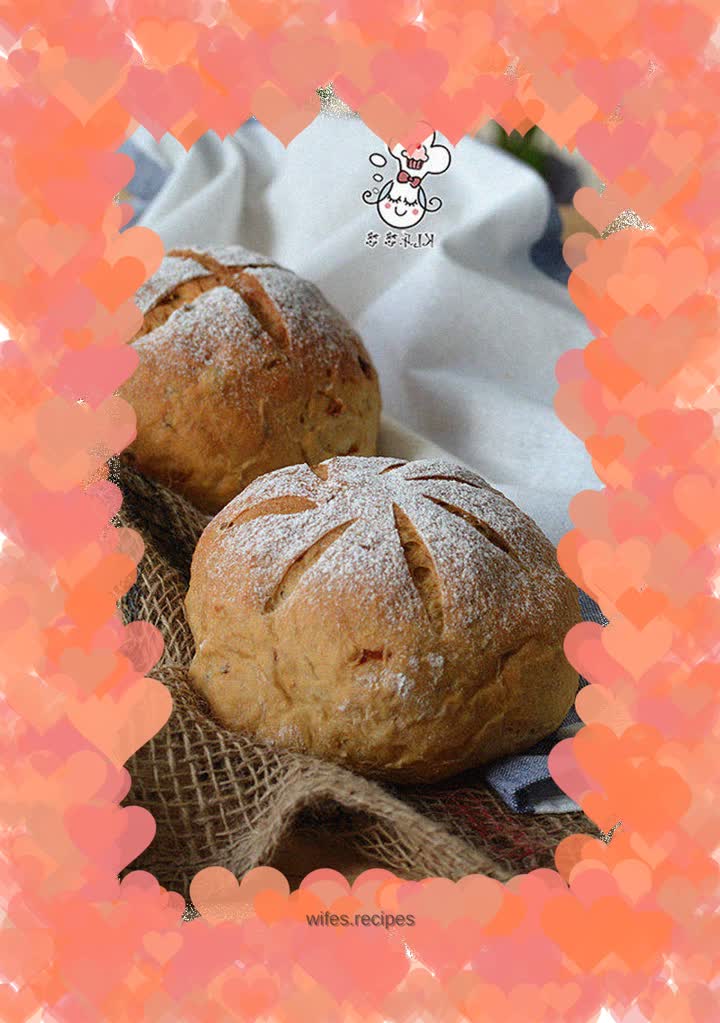 Longan and flaxseed soft European buns