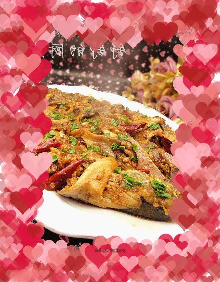 Braised catfish with oyster mushrooms