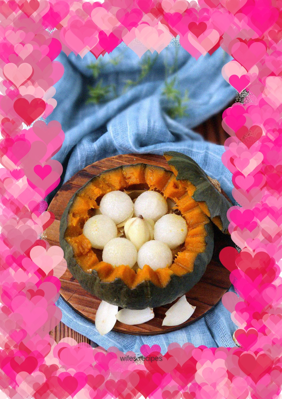 Pumpkin, honey, pear and steamed lily