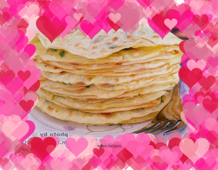 Layers of delicious food - chive egg pancake