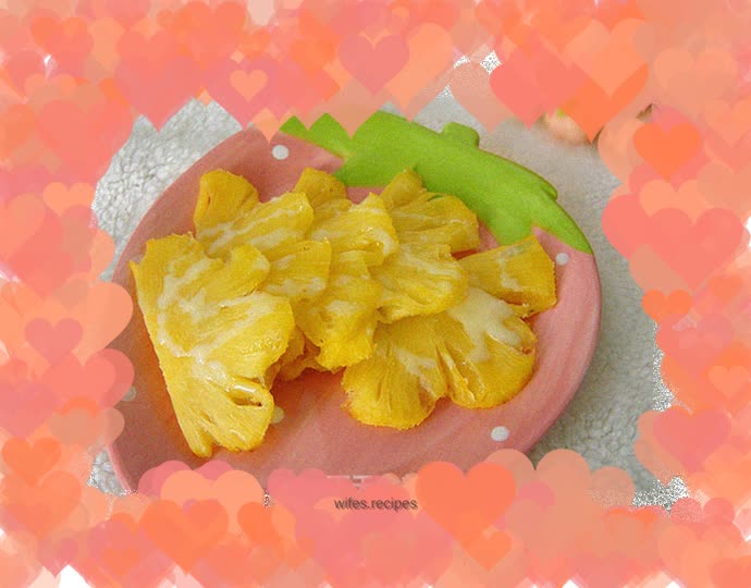 Grilled pineapple with milky honey sauce