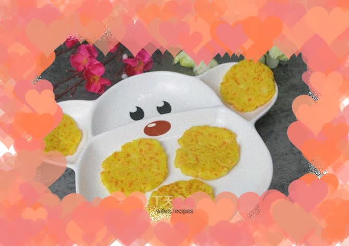 Tofu tortilla baby food, carrot + corn flour + milk