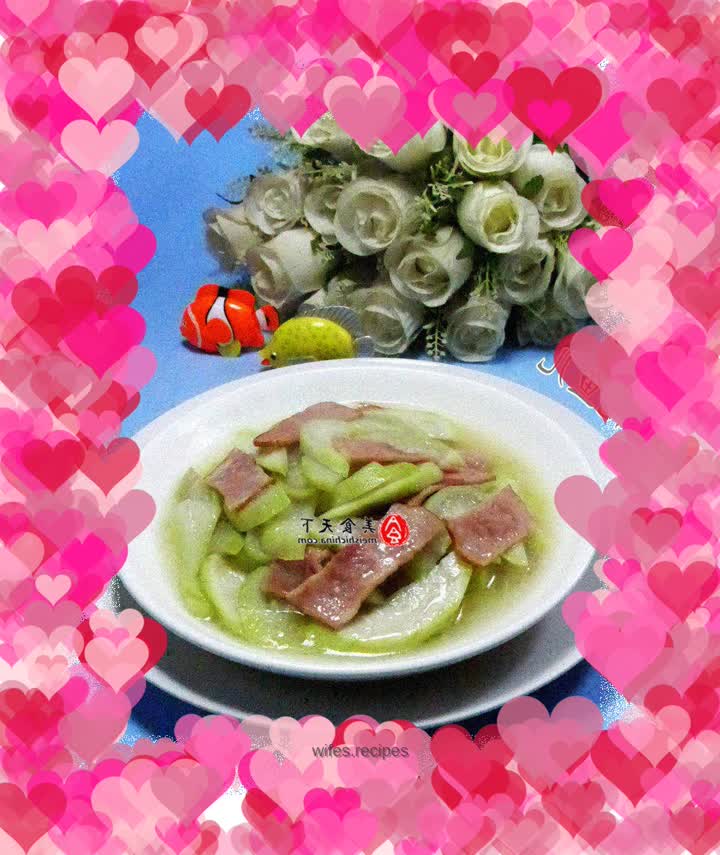 Stir-fried night blossoms with bacon