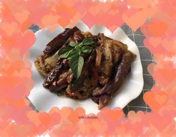 Stir-fried eggplant and melon with basil