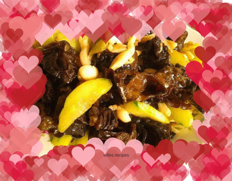 Cucumber, fungus, white jade mushroom