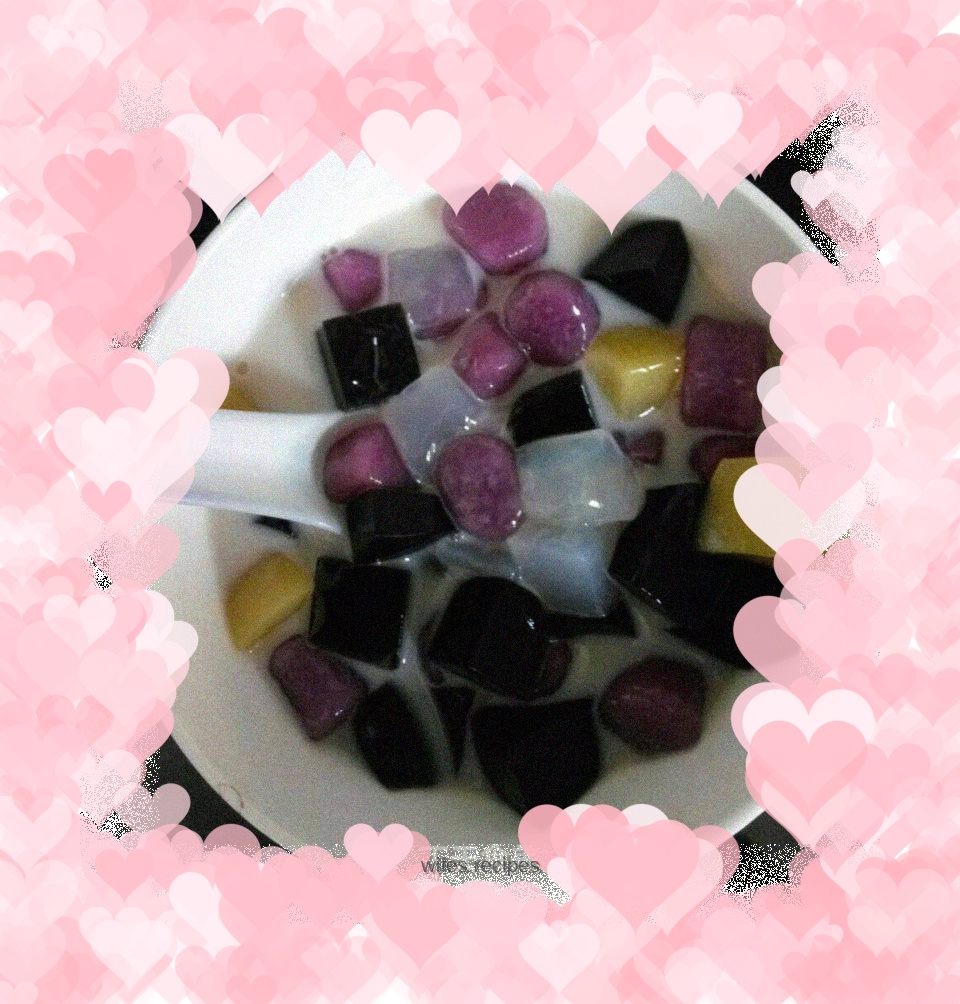 Three-color taro balls