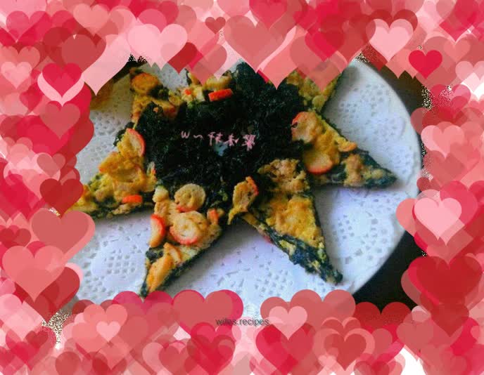 Crab sticks baked with seaweed