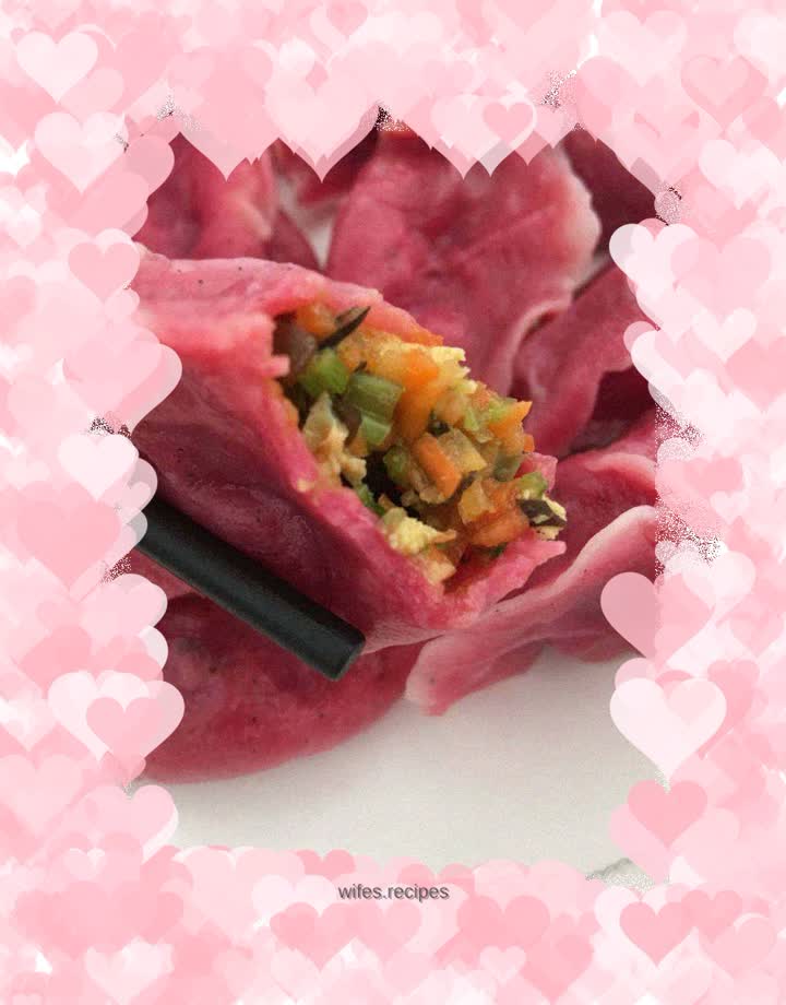 Carrot, parsley and colorful dumplings