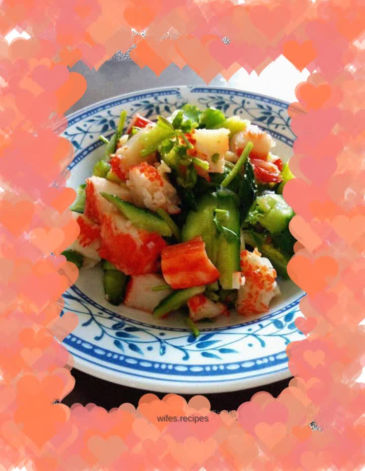 Cucumber mixed with crab meat