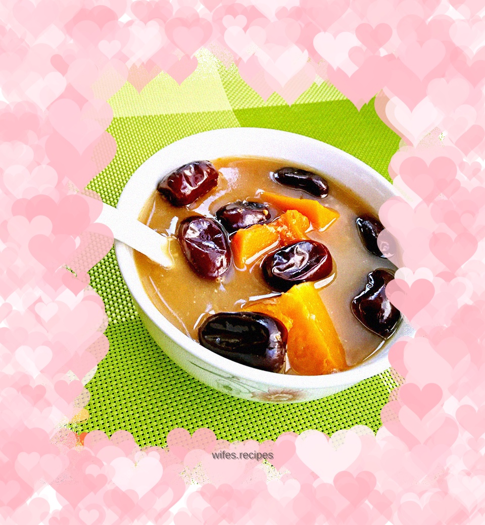 Pumpkin, red dates and millet porridge