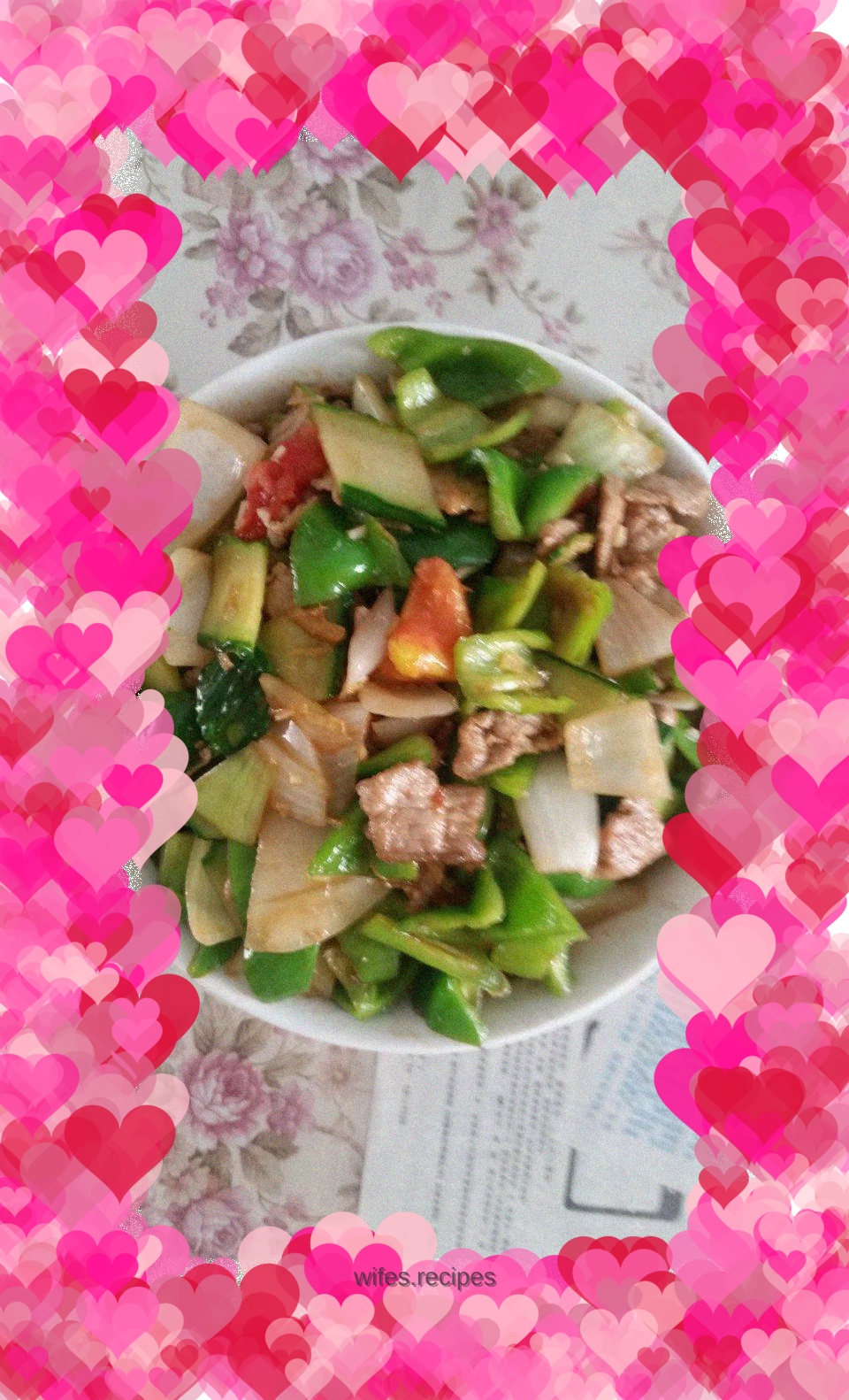 Stir-fried pork slices