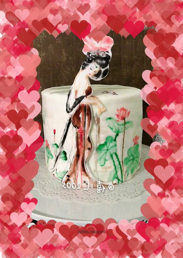 Hand-painted fondant cake--Concubine