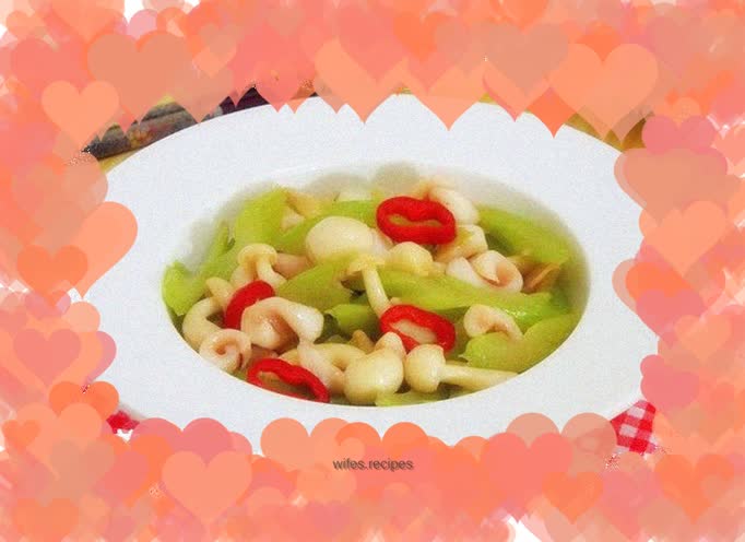 Fried squid with celery