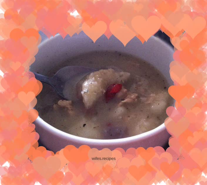 Yam and chicken porridge