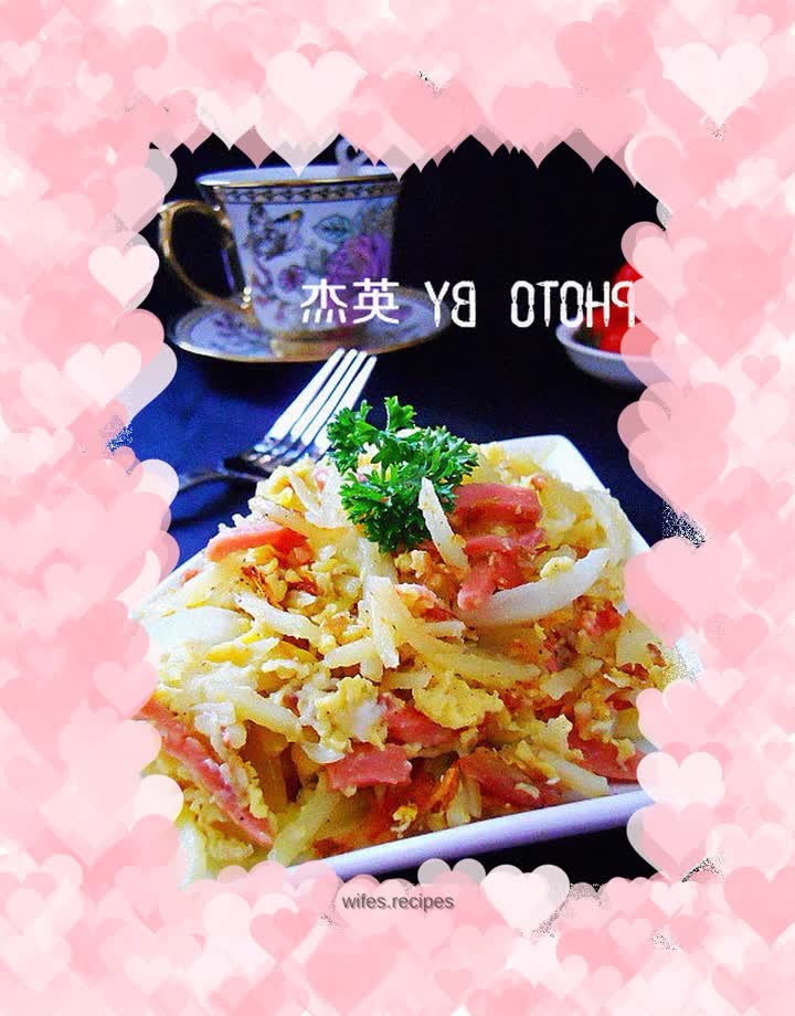 Potato omelet minced egg