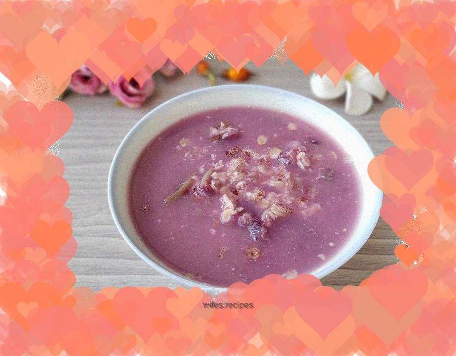 Black Oatmeal and Purple Sweet Potato Porridge