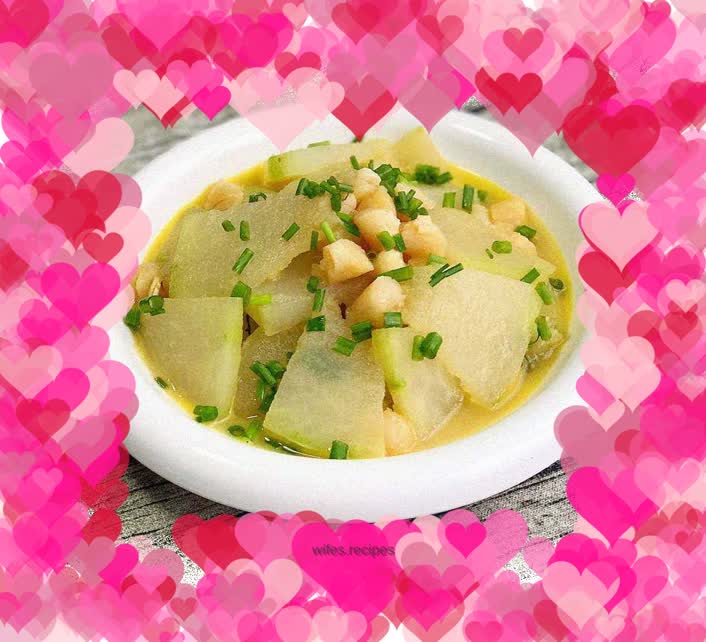 Braised winter melon with scallops