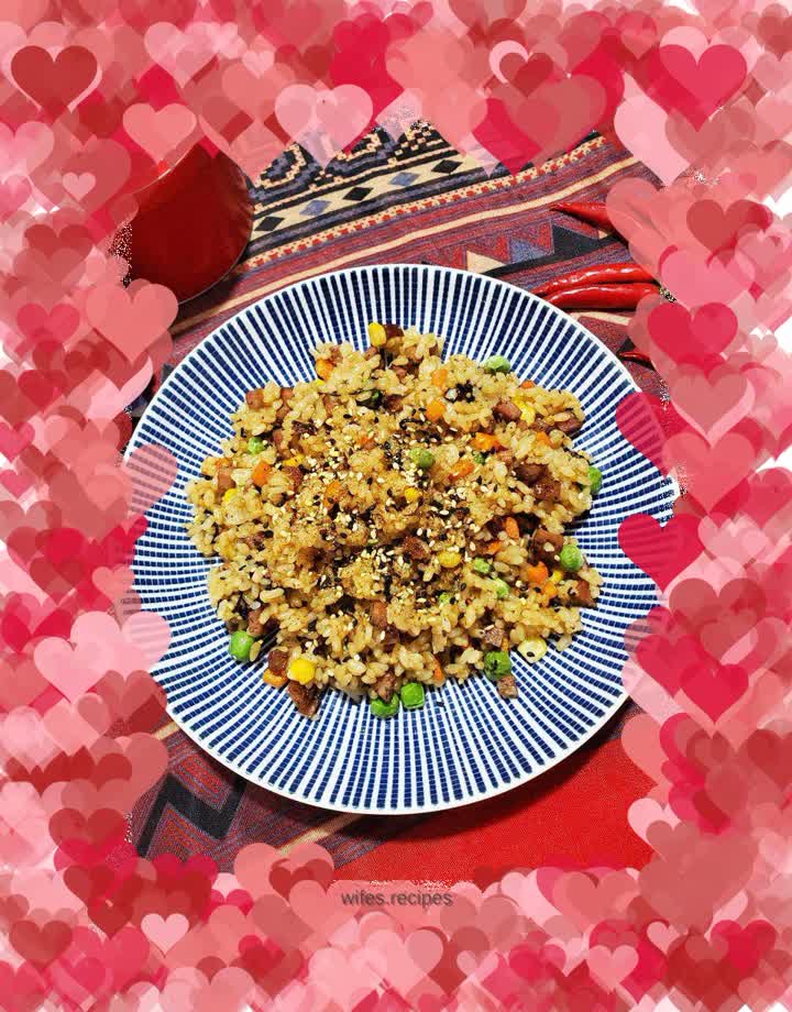 Black pepper sausage and vegetable fried rice