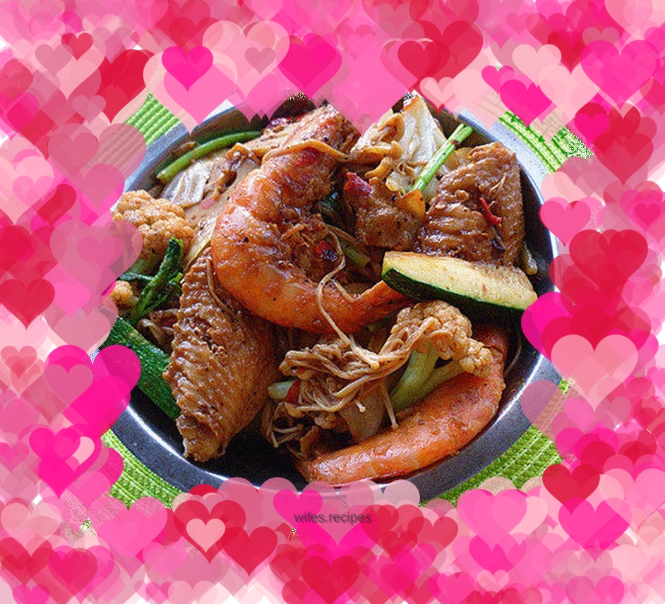 Dry pot chicken wings and shrimp