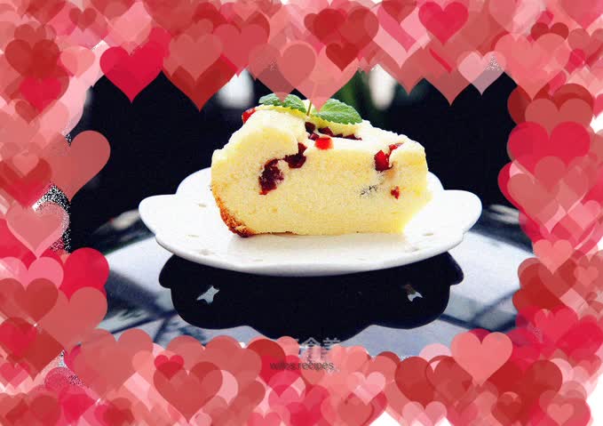 Rice cooker version of cranberry chiffon cake