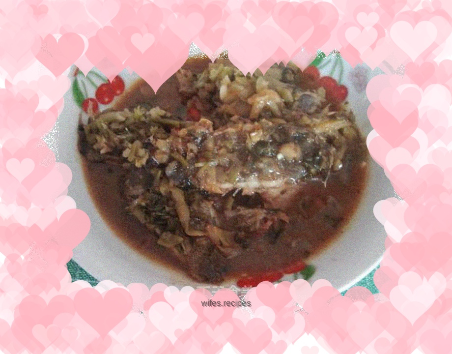 Yellow earth fish with pickled vegetables