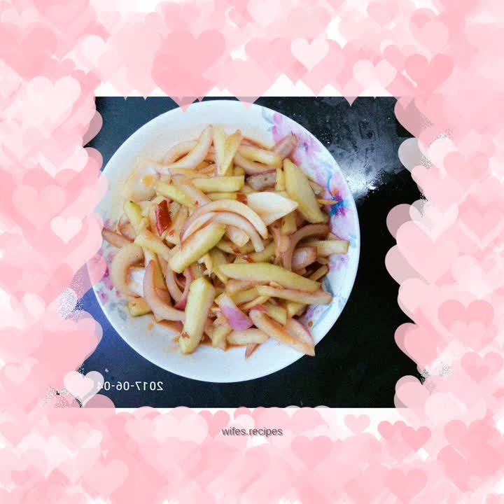 Cold watermelon rind🍉, perfect with onions this summer