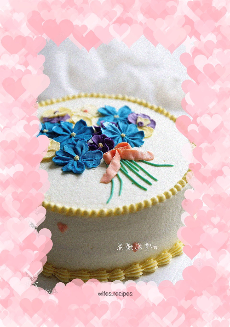 Romantic and fresh flower cake