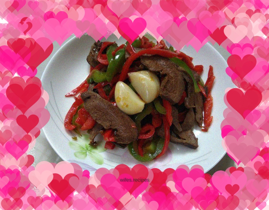 Stir-fried braised pork heart with double peppers