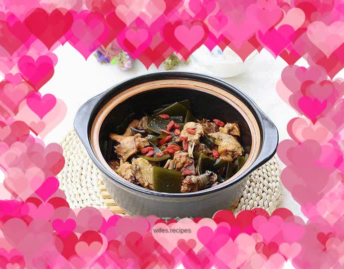 Braised chicken nuggets with kelp