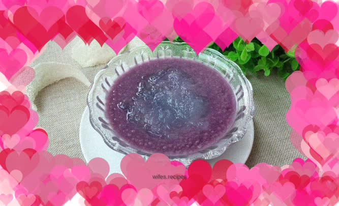 Purple sweet potato, millet and bird's nest porridge