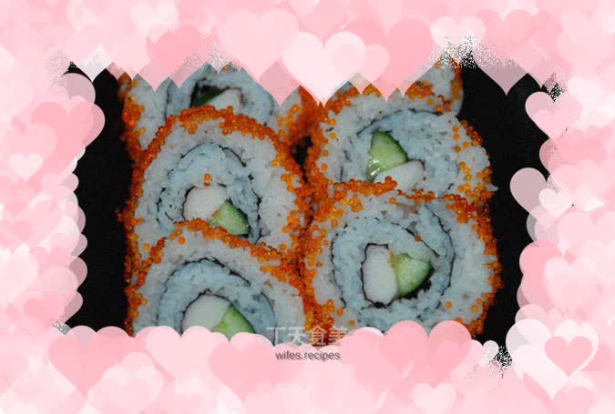 Beautiful--Japanese sushi with rolled fish roe