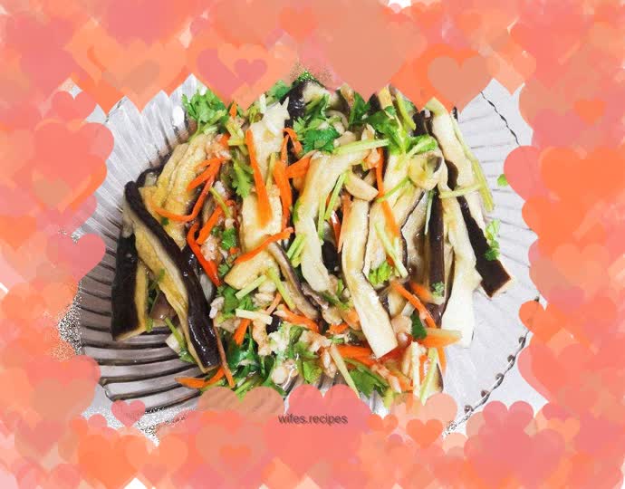 Hand-shred eggplant strips