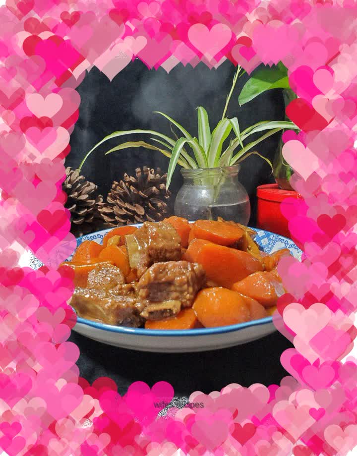 Pork ribs and roasted carrots