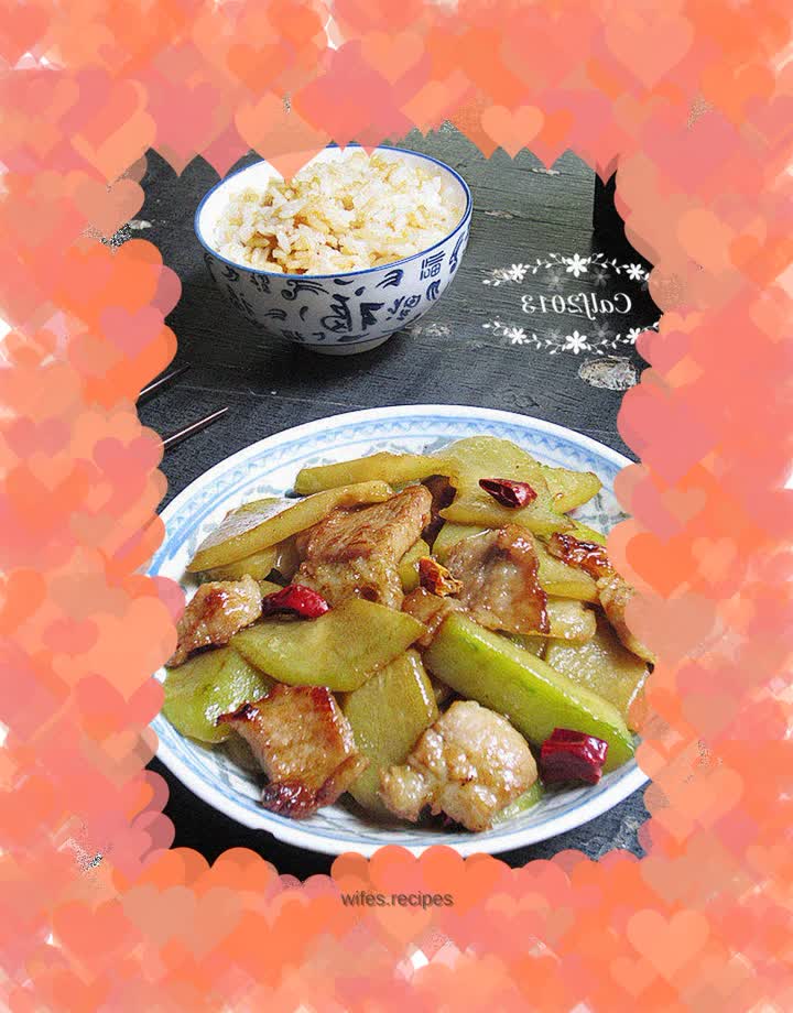Stir-fried Pork Belly with Chayote
