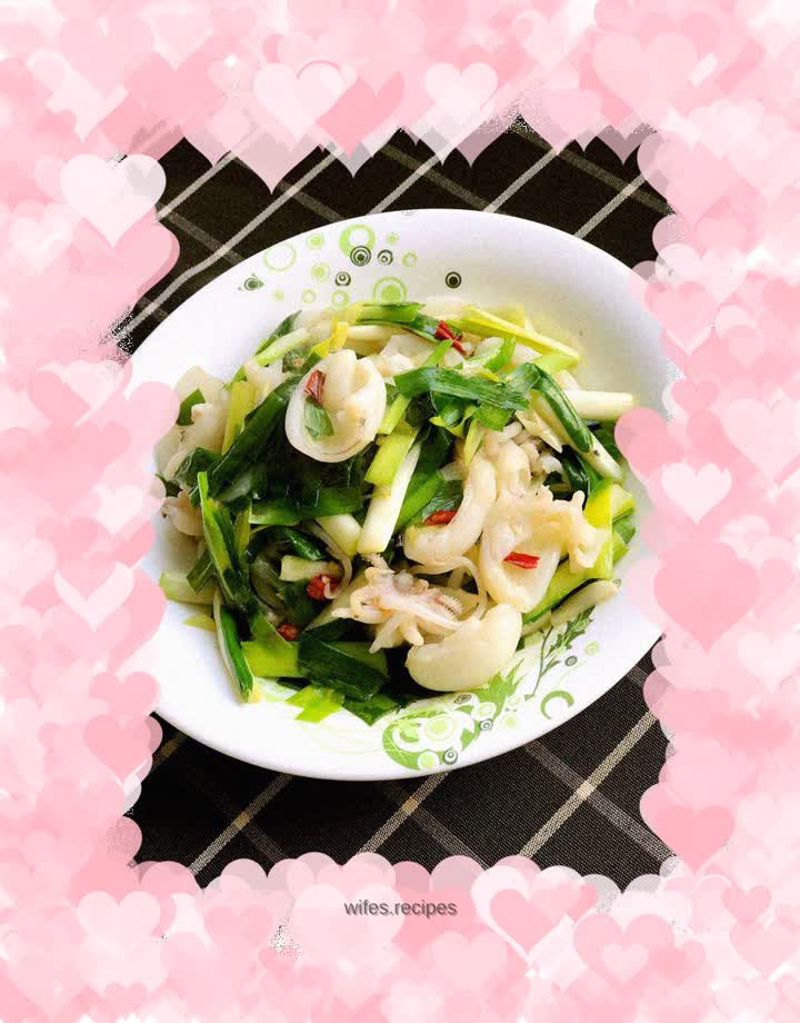 Chive-flavored cuttlefish